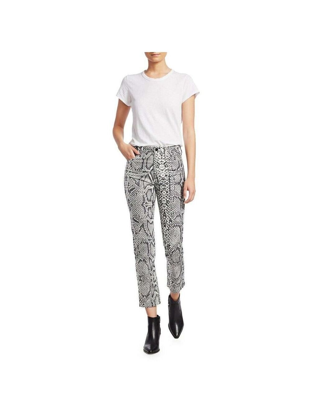 Joe's Jeans The High-Rise Scaled Python-Print Cigarette Jeans Size 27